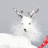 Маленькое фото 3: Сувенир «Олень лежащий» (полирезин), H11см, белый