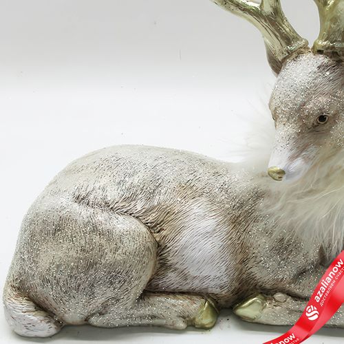 Фото 2: Сувенир «Олень лежащий» (полирезин), Н15,5х17х8,5см, шампань