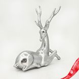 Маленькое фото 1: Сувенир «Олень лежащий» (полирезин), Н20,3х21х7,3см, серебряный