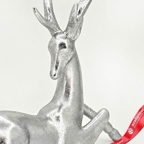 Фото 3: Сувенир «Олень лежащий» (полирезин), Н20,3х21х7,3см, серебряный