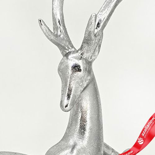 Фото 5: Сувенир «Олень лежащий» (полирезин), Н20,3х21х7,3см, серебряный