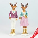 Маленькое фото 1: Сувенир «Олень Мальчик/Девочка» (полирезин), Н15,5х4,5х3,5см, в асс., розовый