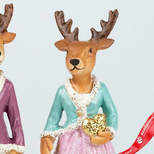 Фото 5: Сувенир «Олень Мальчик/Девочка» (полирезин), Н15,5х4,5х3,5см, в асс., розовый