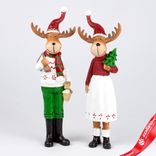 Маленькое фото 1: Сувенир «Олень Мальчик/Девочка» (полирезин), Н26х8,5х6,5см, в асс., красный