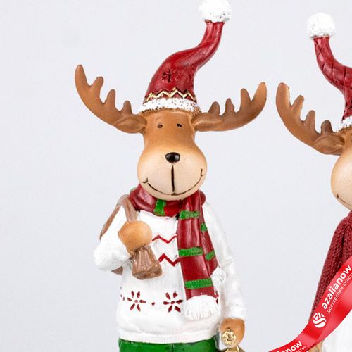 Фото 4: Сувенир «Олень Мальчик/Девочка» (полирезин), Н26х8,5х6,5см, в асс., красный