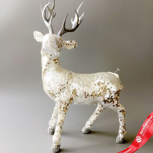 Сувенир «Олень», Н43х26х18см, белый