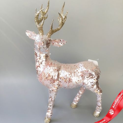 Сувенир «Олень», Н43х26х18см, розовый