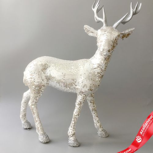 Сувенир «Олень», Н54х43,5х20см, белый
