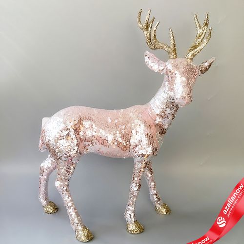 Сувенир «Олень», Н54х43,5х20см, розовый
