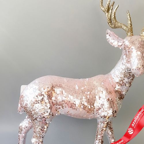 Фото 2: Сувенир «Олень», Н54х43,5х20см, розовый