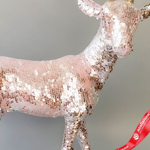 Фото 3: Сувенир «Олень», Н54х43,5х20см, розовый