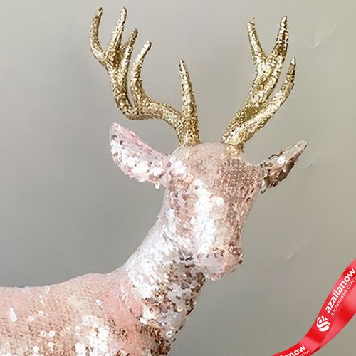 Фото 4: Сувенир «Олень», Н54х43,5х20см, розовый