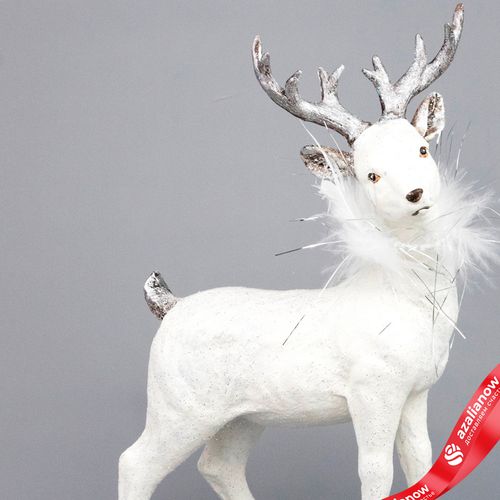 Фото 2: Сувенир «Олень» (полирезин), H24,5см, белый