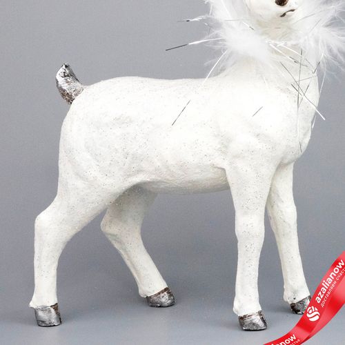 Фото 4: Сувенир «Олень» (полирезин), H24,5см, белый