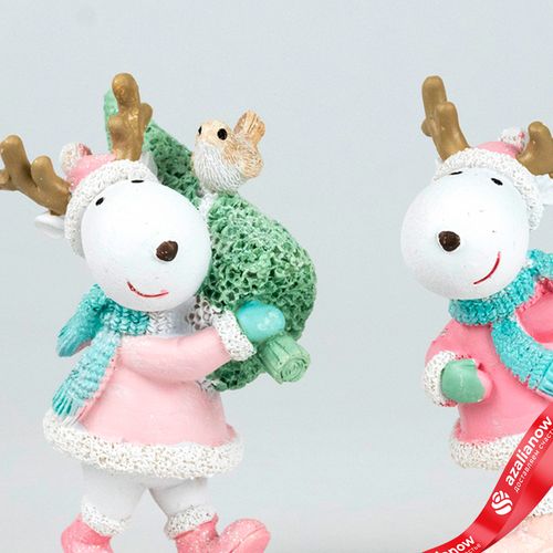 Фото 2: Сувенир «Олень» (полирезин), Н11х7х5,5см, в асс., розовый