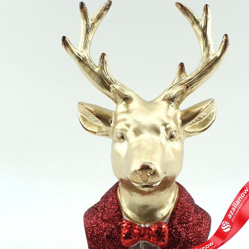 Фото 2: Сувенир «Олень» (полирезин), Н24,5х14,5х11,5см, красный