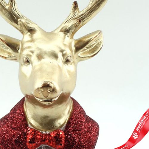 Фото 3: Сувенир «Олень» (полирезин), Н24,5х14,5х11,5см, красный