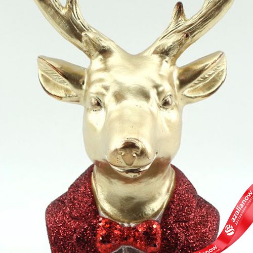 Фото 4: Сувенир «Олень» (полирезин), Н24,5х14,5х11,5см, красный