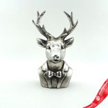 Маленькое фото 1: Сувенир «Олень» (полирезин), Н24,5х14,5х11,5см, серебряный