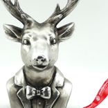 Маленькое фото 3: Сувенир «Олень» (полирезин), Н24,5х14,5х11,5см, серебряный