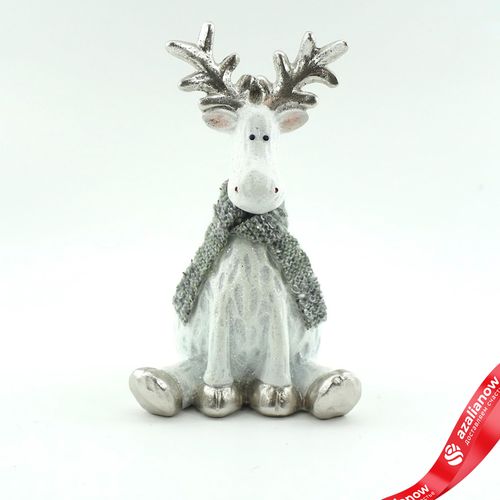 Сувенир «Олень сидящий» (полирезин), Н21х13х10см, серый