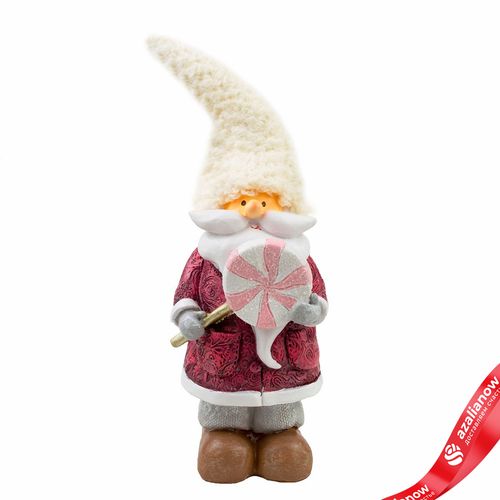 Сувенир «Санта с карамелькой» (полирезин), H24,5х9х12см, розовый