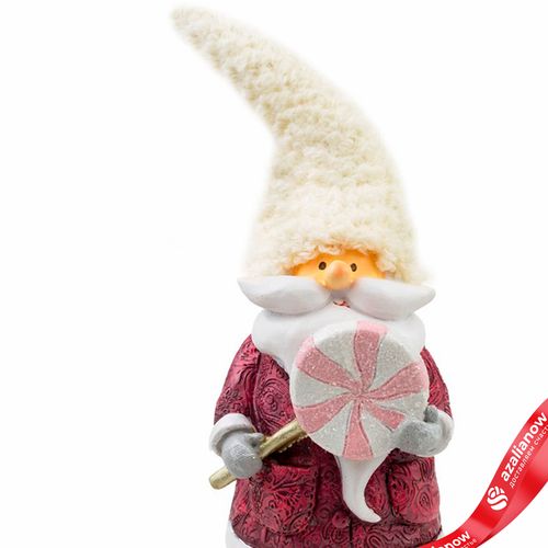 Фото 2: Сувенир «Санта с карамелькой» (полирезин), H24,5х9х12см, розовый