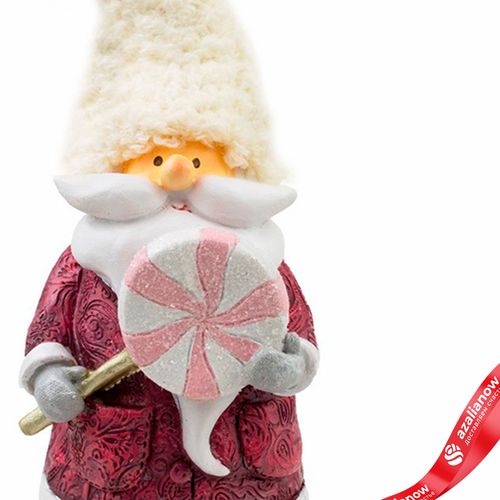 Фото 3: Сувенир «Санта с карамелькой» (полирезин), H24,5х9х12см, розовый