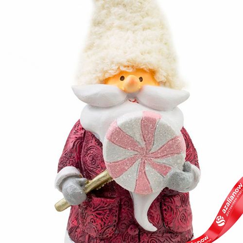 Фото 4: Сувенир «Санта с карамелькой» (полирезин), H24,5х9х12см, розовый