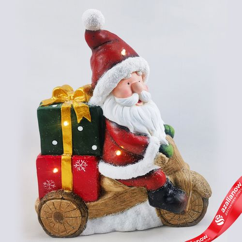 Сувенир «Санта с подарками» (керамика), Н42х35х17см, красный
