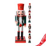 Маленькое фото 1: Сувенир «Щелкунчик» (дерево), 25х8х6,5см, в асс., красный/зеленый