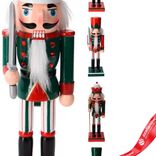 Маленькое фото 3: Сувенир «Щелкунчик» (дерево), 25х8х6,5см, в асс., красный/зеленый