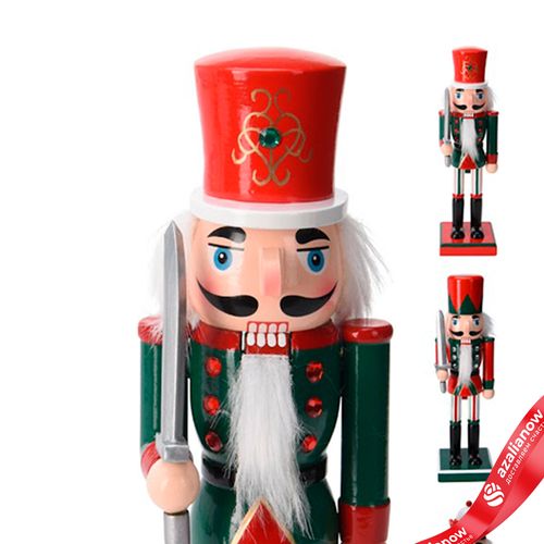 Фото 4: Сувенир «Щелкунчик» (дерево), 25х8х6,5см, в асс., красный/зеленый