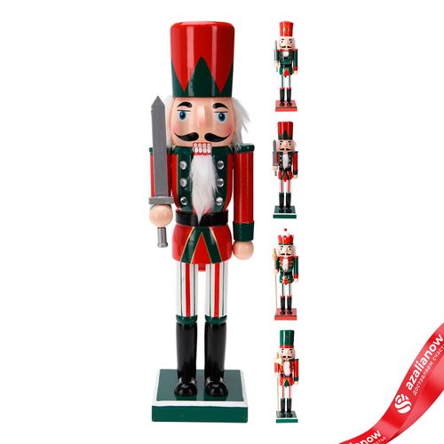 Сувенир «Щелкунчик» (дерево), 36х10х9см, в асс., красный/зеленый