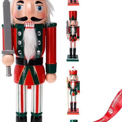 Фото 3: Сувенир «Щелкунчик» (дерево), 36х10х9см, в асс., красный/зеленый