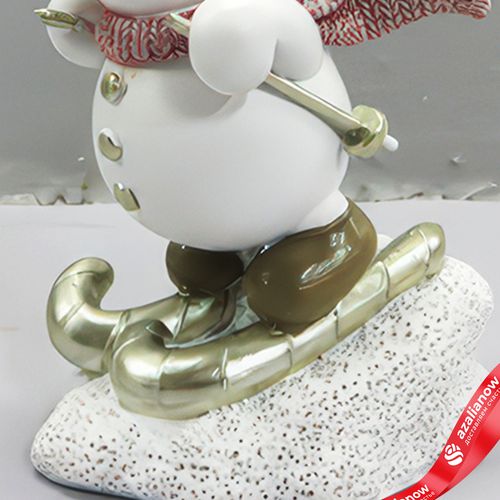 Фото 5: Сувенир «Снеговик на лыжах» (полирезин), H10,5x8x5,5см, цв. в асс.