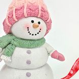 Маленькое фото 3: Сувенир «Снеговик» (полирезин), Н14х7,5х9,5см, розовый