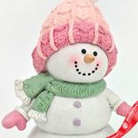Маленькое фото 4: Сувенир «Снеговик» (полирезин), Н14х7,5х9,5см, розовый