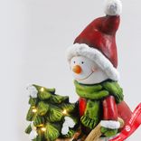 Маленькое фото 2: Сувенир «Снеговик с тачкой» (керамика), Н44х29,5х20см, красный