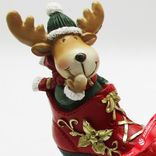 Маленькое фото 2: Сувенир «Снеговик/Лось в коньке» (полирезин), Н13,5х12,5х5см, в асс., красный/зеленый