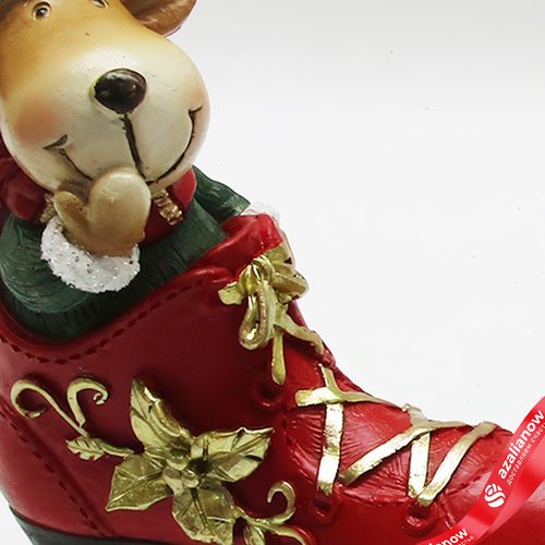 Фото 3: Сувенир «Снеговик/Лось в коньке» (полирезин), Н13,5х12,5х5см, в асс., красный/зеленый