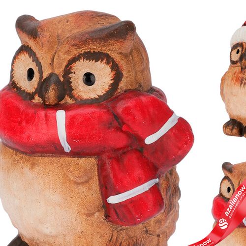 Фото 2: Сувенир «Сова» (керамика), 7,5х6х5,5см, в асс., коричневый