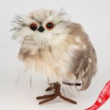 Маленькое фото 2: Сувенир «Сова» (пенопласт/текстиль), 18х13x11см, серый