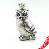Маленькое фото 1: Сувенир «Сова» (полирезин), Н17х10,5х8,5см, серебряный