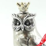 Маленькое фото 4: Сувенир «Сова» (полирезин), Н17х10,5х8,5см, серебряный