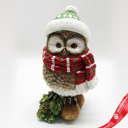 Сувенир «Сова в шарфе» (полирезин), Н13,5х7,5х6см, коричневый