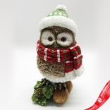 Маленькое фото 1: Сувенир «Сова в шарфе» (полирезин), Н13,5х7,5х6см, коричневый