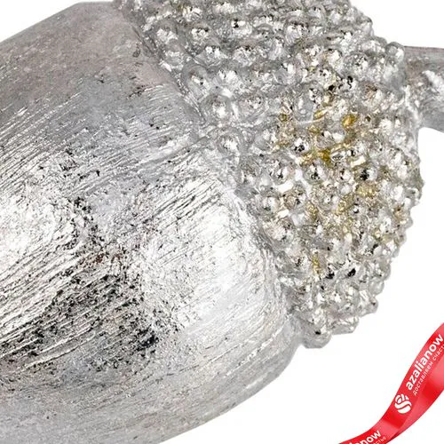 Фото 3: Сувенир «Желудь» (полирезин), Н5,5х9,5см, серебряный