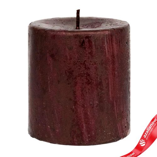 Свеча-столбик «Металлик» (38 часов), H7,5xD7см, красный