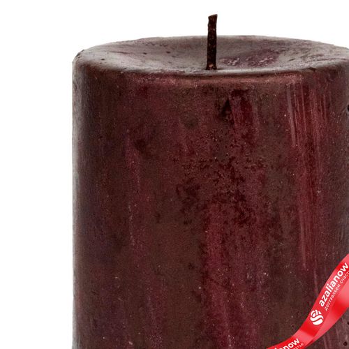 Фото 2: Свеча-столбик «Металлик» (38 часов), H7,5xD7см, красный